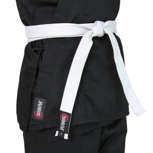 SMAI Karate Uniform 8oz Student Gi (Black) Double Stitched + White Belt - Karate Gi - MMA DIRECT
