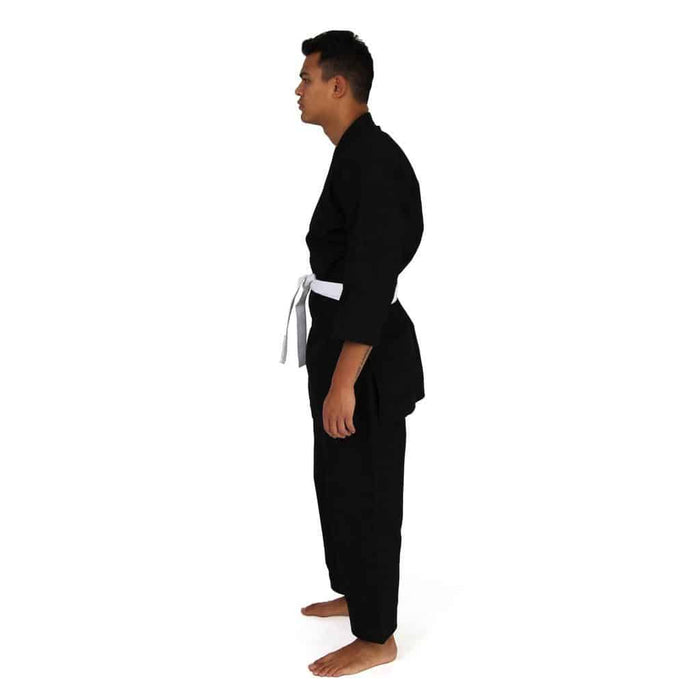 SMAI Karate Uniform 12oz Canvas Gi (Black) Double Stitched + White Belt - Karate Gi - MMA DIRECT
