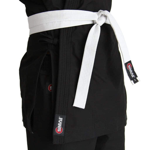 SMAI Karate Uniform 12oz Canvas Gi (Black) Double Stitched + White Belt - Karate Gi - MMA DIRECT