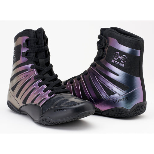 Sting Viper Lightweight Premium Boxing Shoes - Black / Hyper - Boxing Shoes - MMA DIRECT