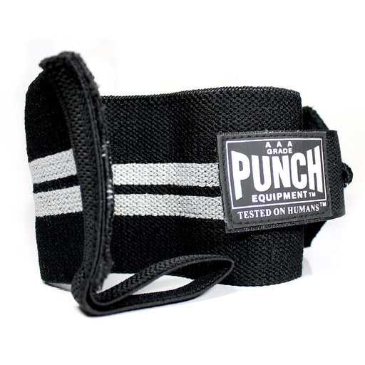 Punch Heavy Duty Weight Lifting Wrist Wraps / Straps - Black - Weightlifting Straps & Wraps - MMA DIRECT
