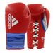 Adidas Adipower Lace Up Leather Boxing Gloves - Red Blue Silver - Boxing Gloves - MMA DIRECT