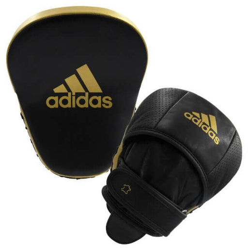 Adidas Adistar Pro Speed Leather Focus Pads - Black / Gold - Focus Pads - MMA DIRECT