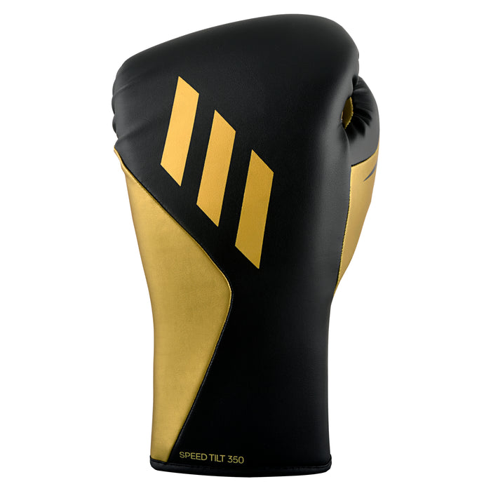 Adidas Speed TILT 350 Pro Training Boxing Gloves Cactus Leather Lace-Up Black/Gold - Boxing Gloves - MMA DIRECT