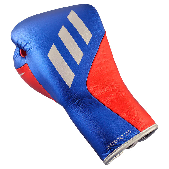 Adidas Speed TILT 750 Pro Lace-up Boxing Gloves Leather Red/Blue - Boxing Gloves - MMA DIRECT