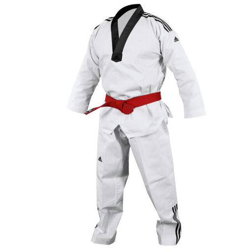 Adidas Adiclub Senior Taekwondo Dobok Gi Uniform With Stripes - Taekwondo Gi - MMA DIRECT