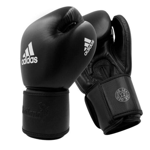 Adidas Muay Thai Gloves Genuine Leather - Black - Thai Gloves - MMA DIRECT