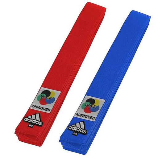 Adidas WKF Approved Blue/Red Belt Karate 100% Cotton 9 Row Stitching - Martial Arts Belts - MMA DIRECT