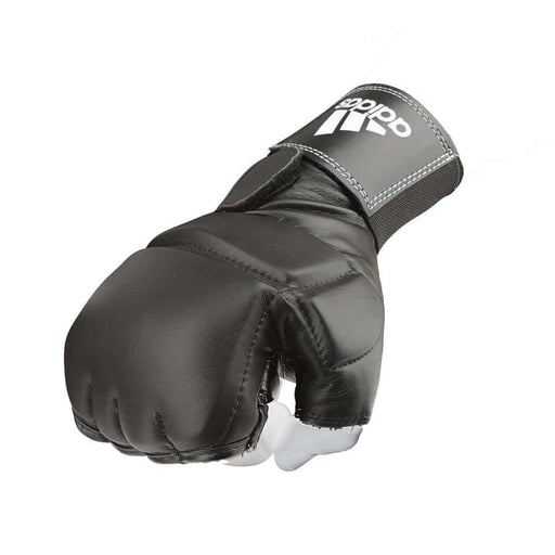 Adidas Speed Gel Bag Gloves Leather Black & White 8mm Gel Foam - Boxing Gloves - MMA DIRECT