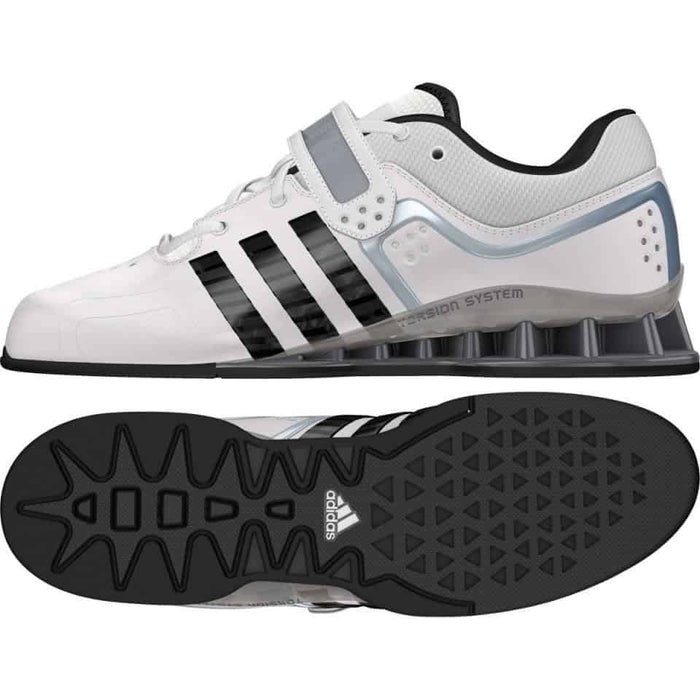 Adidas Adipower Weightlifting Shoes White Lace Up Support Stability ADIGWM25733 - Weightlifting Shoes - MMA DIRECT
