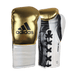 Adidas Speed 750 Adistar Pro Fight Boxing Gloves Metallic Gold/White 10oz - Boxing Gloves - MMA DIRECT