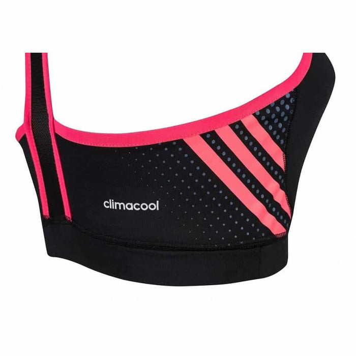 Adidas Womens Train Brast Sports Bra Climacool Mesh Shock Red/Black ADISWTB01 - Functional Fitness & Gym Clothing - MMA DIRECT