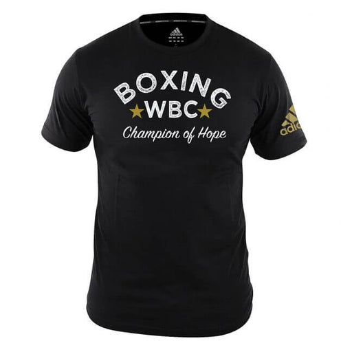 Adidas World Boxing Community T-Shirt Black & Gold 100% Cotton - Functional Fitness & Gym Clothing - MMA DIRECT
