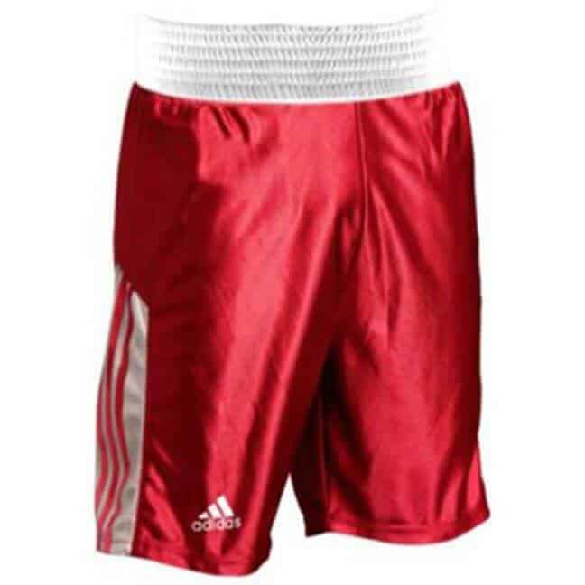 Adidas Amateur Boxing Shorts Red/White Large - Boxing Shorts - MMA DIRECT