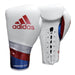 Adidas Adispeed Lace Up Pro Boxing Gloves - White Blue Red - Boxing Gloves - MMA DIRECT