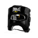 Everlast Elite Pro Leather Adjustable Boxing Headgear Head Guard - Black - Head Guard - MMA DIRECT