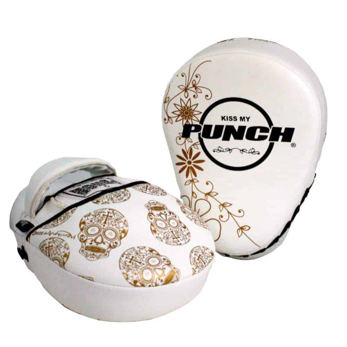 Punch Womens Focus Pads Skull Art White Limited Edition - Focus Pads - MMA DIRECT