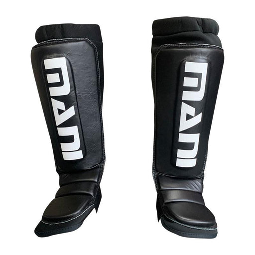 Mani Shin & Instep Guard Protector Foot Guard Leather Front - Black - Shin/Instep Guard - MMA DIRECT