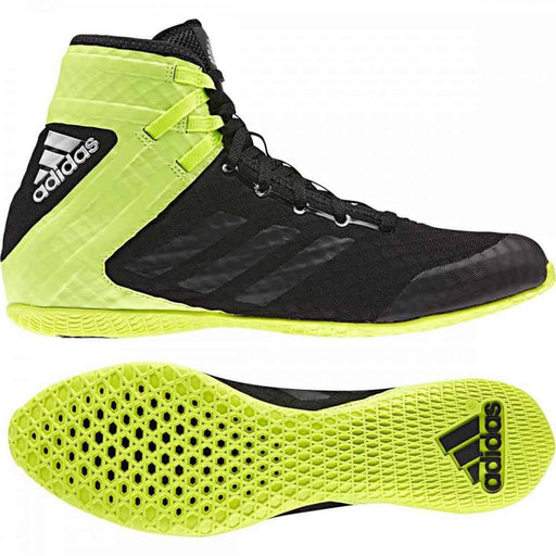 Adidas Speedex Boxing Shoes Boots Black & Yellow Lace Up - Boxing Shoes - MMA DIRECT