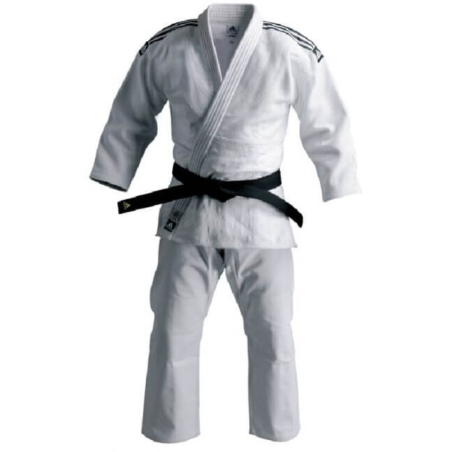 Adidas J930 Slim Fit Double Weave with Optical Label White Judo Gi Uniform - Judo Gi - MMA DIRECT
