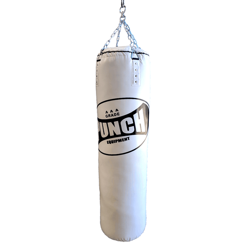 Punch 43cm X 150cm Alpha Boxing Bag (Refill Pocket) Black / White - Punching Bag - MMA DIRECT