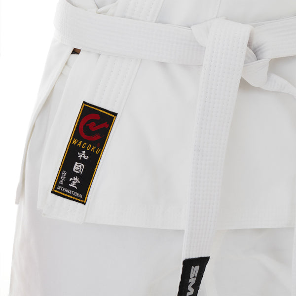 SMAI Karate Uniform 10oz Canvas Gi (White) Double Stitched + White Belt