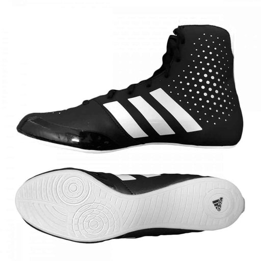 Adidas KO Legend Boxing Shoes Boots Black & White Lace Up - Boxing Shoes - MMA DIRECT