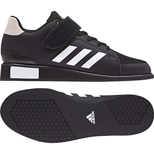 Adidas POWERPERFECT 3 III Weight Lifting Shoe Black/White/Gold Flexible Stable - Weightlifting Shoes - MMA DIRECT