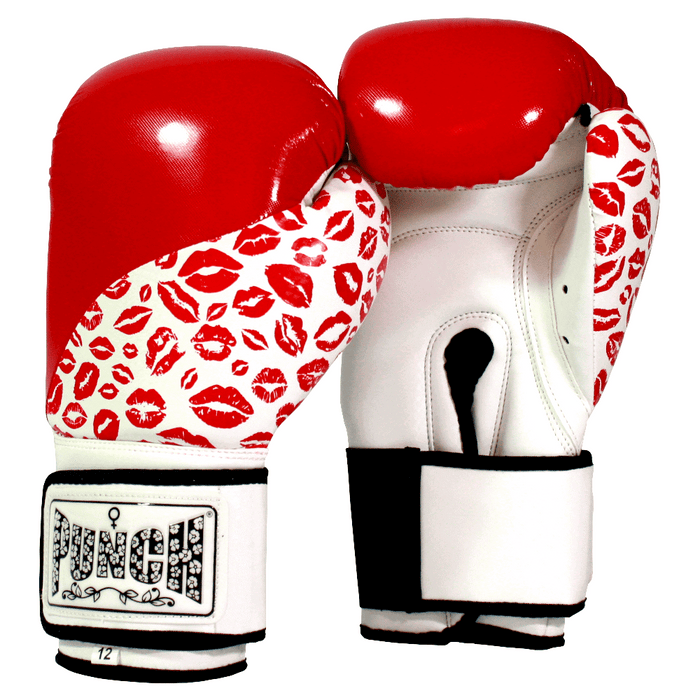 Punch Womens Boxing Gloves Lip Art Red 12oz Limited Edition - Ladies Boxing Gloves - MMA DIRECT