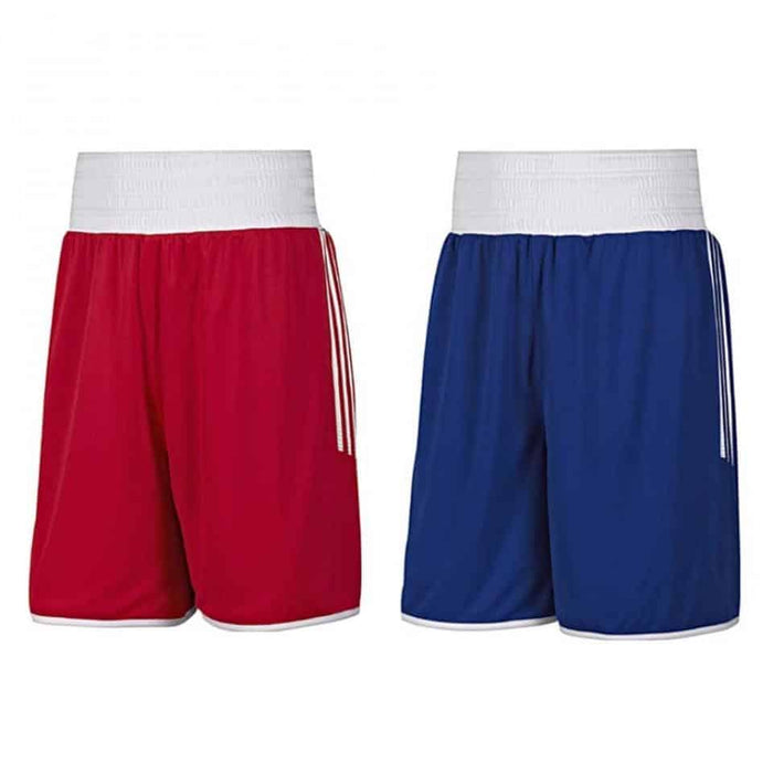 Adidas Reversible AIBA Approved Shorts Blue/Red 100% Lightweight Polyester - Clothing - MMA DIRECT