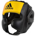 Adidas Hybrid Lace Up Boxing Head / Chin Gear Guard Black & Yellow - Head Guard - MMA DIRECT