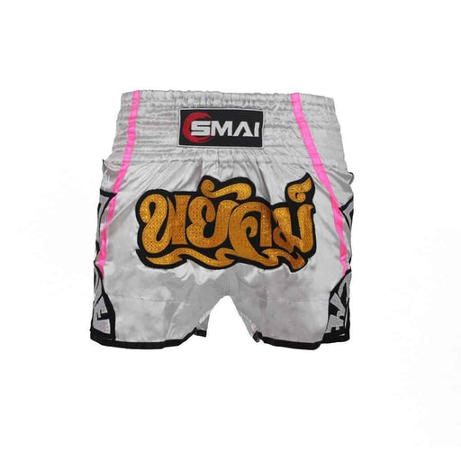 SMAI - Muay Thai Shorts v3 - Silver / Pink - Muay Thai Shorts - MMA DIRECT