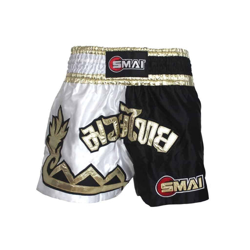 SMAI - Muay Thai Shorts V4 - Black/Gold - Muay Thai Shorts - MMA DIRECT