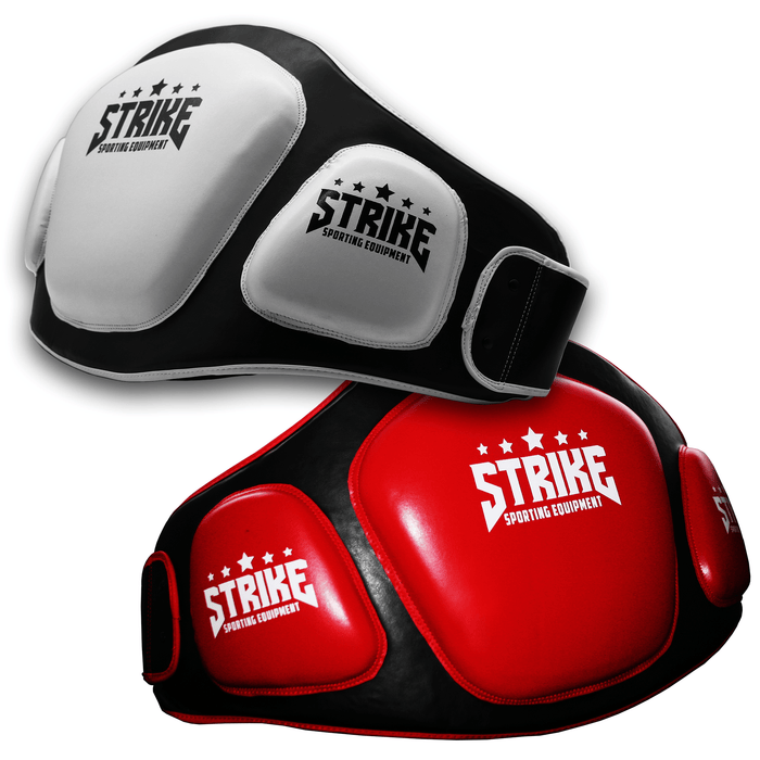 STRIKE V2 Professional JUMBO Belly Pad Guard Shield Protector MMA / Muay Thai Red/White - Boxing Chest & Belly Guards - MMA DIRECT