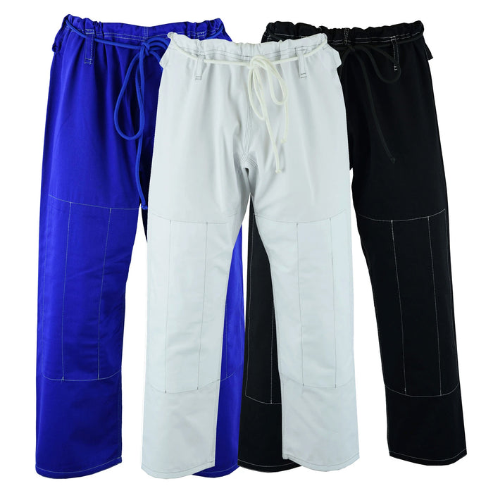 STRIKE 100% Cotton Gi Pants Fight Gear BJJ Grappling MMA UFC Jiu Jitsu Black Blue White - Gi Pants - MMA DIRECT