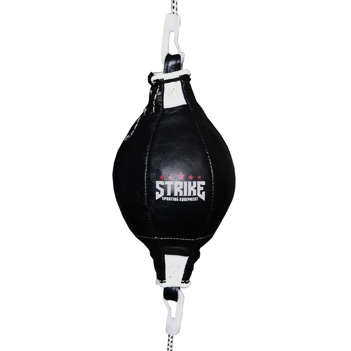 STRIKE Speedmaster Premium Leather Floor To Ceiling Ball 10" + Straps - Black / White - Floor To Ceiling Ball - MMA DIRECT