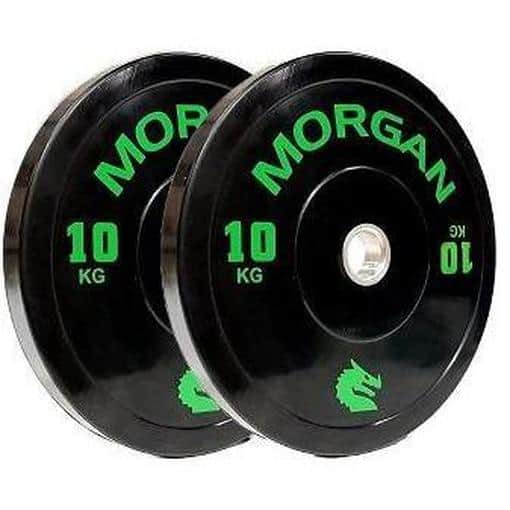 MORGAN 10KG Olympic Bumper Weight Plates Gym Set (PAIR) 2x 10KG - Olympic Bumper Plates - MMA DIRECT