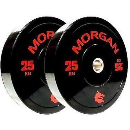MORGAN 25KG Olympic Bumper Weight Plates Gym Set (PAIR) 2x 25KG - Olympic Bumper Plates - MMA DIRECT