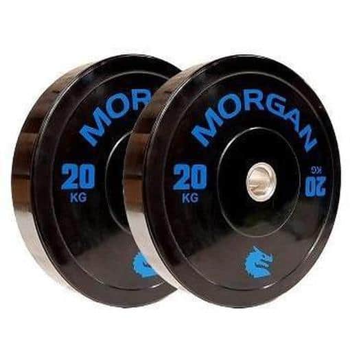 MORGAN 20KG Olympic Bumper Weight Plates Gym Set (PAIR) 2x 20KG - Olympic Bumper Plates - MMA DIRECT